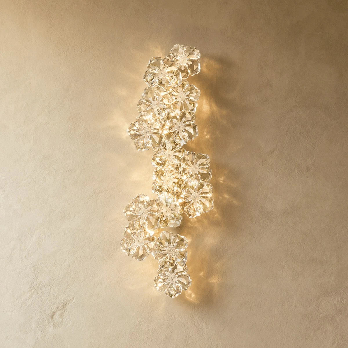 Crystal Flower Shaped Wall Lamp