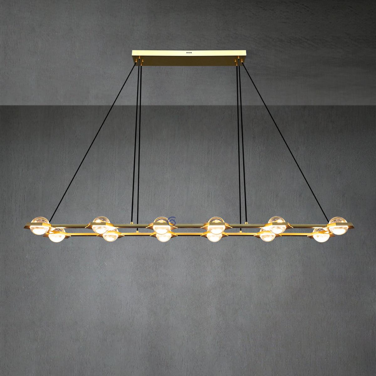Globe Crystal Rectangular Chandelier - Eclatant