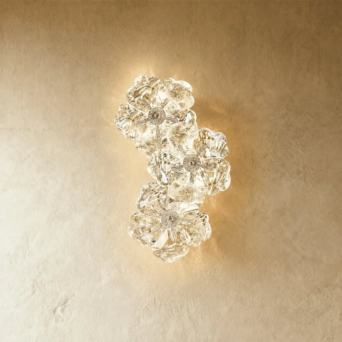 Crystal Flower Shaped Wall Lamp