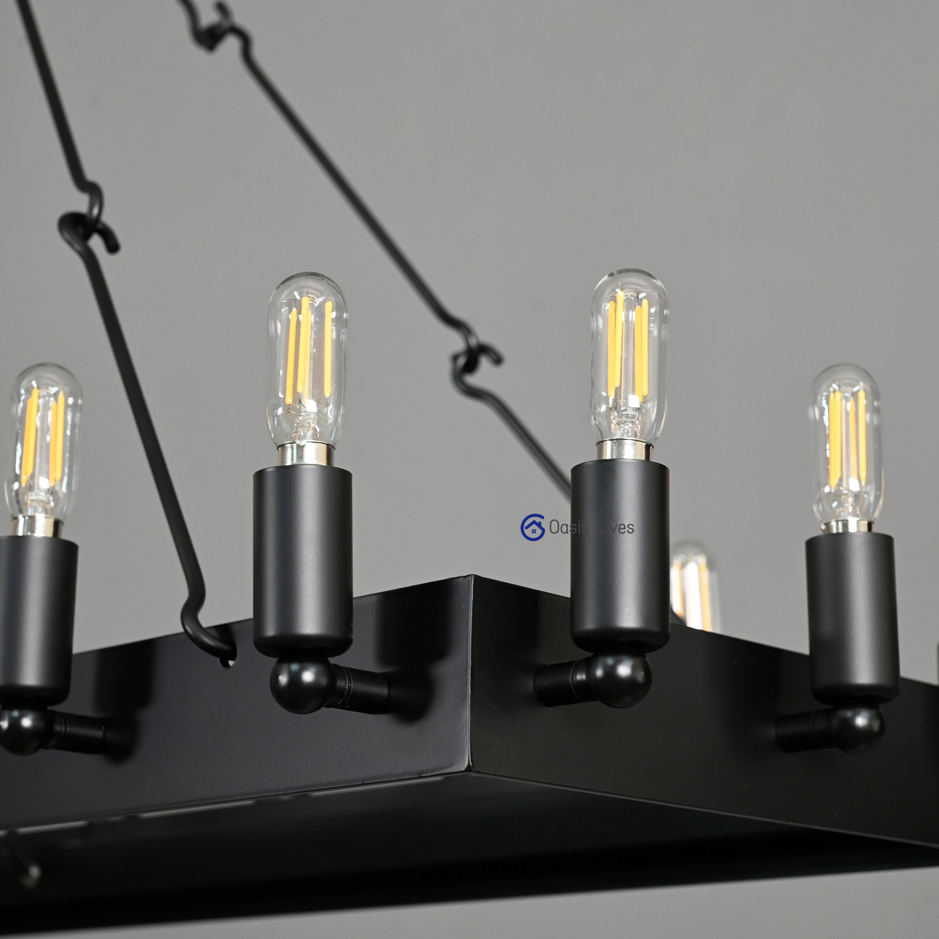 Filament Tubular Candle Rectangular Chandelier - Camino
