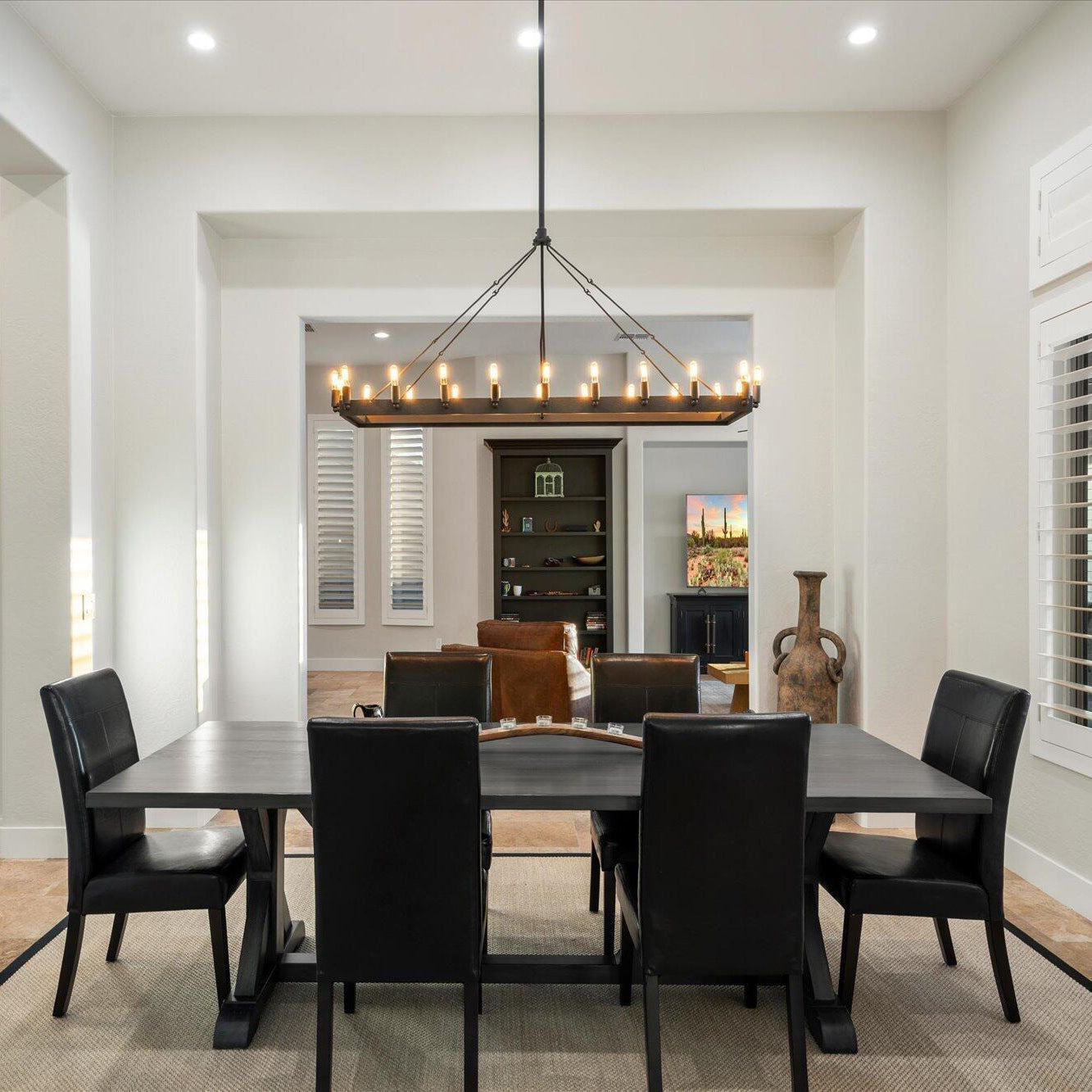 Filament Tubular Candle Rectangular Chandelier - Camino