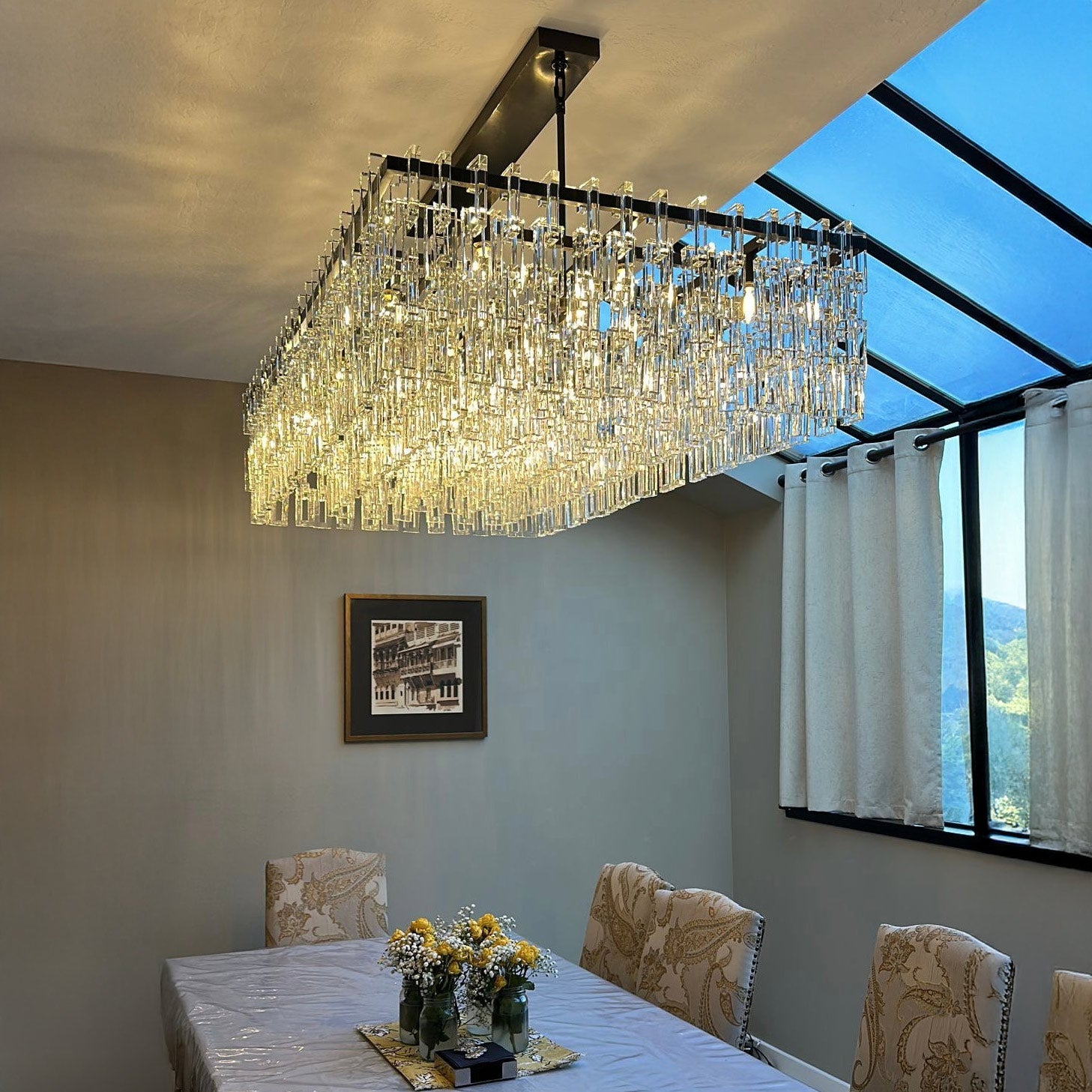 Chain Crystal Rectangular Chandelier - Marignan
