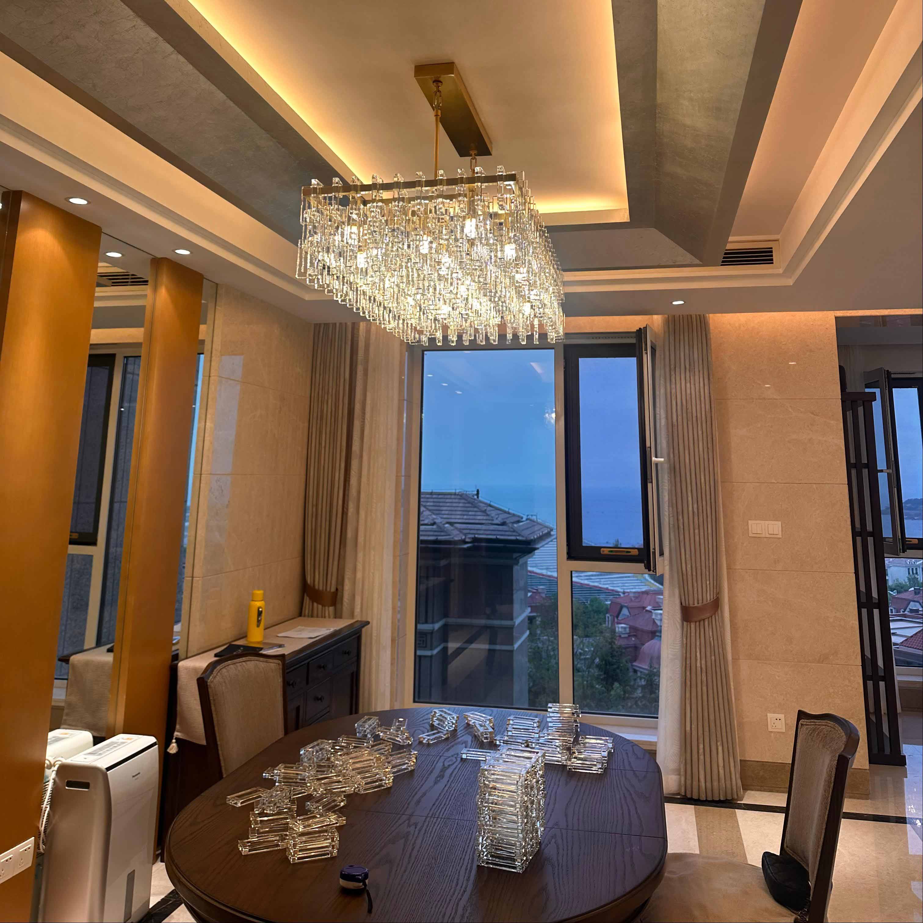 Chain Crystal Rectangular Chandelier - Marignan