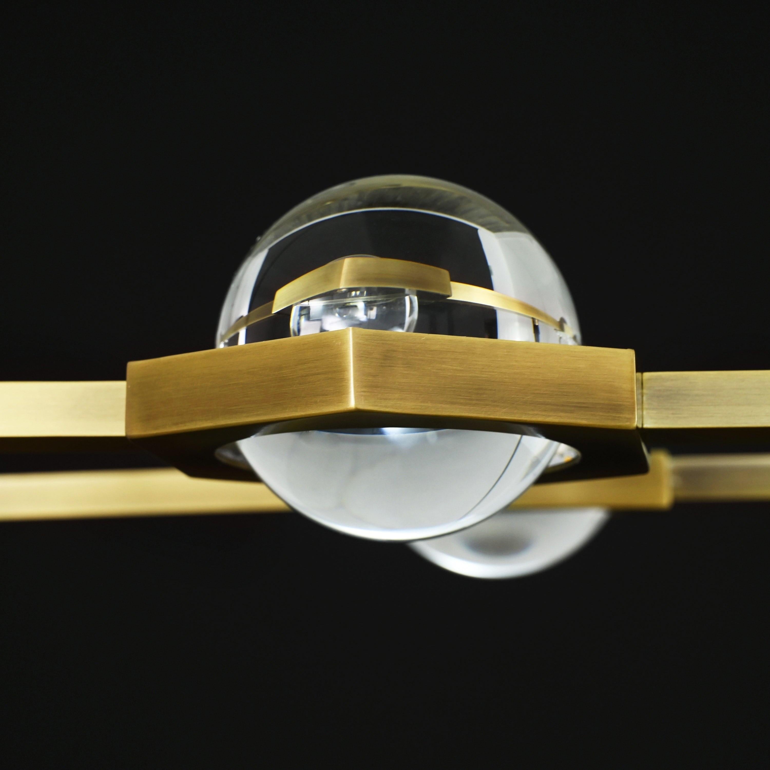 Globe Crystal Rectangular Chandelier - Eclatant