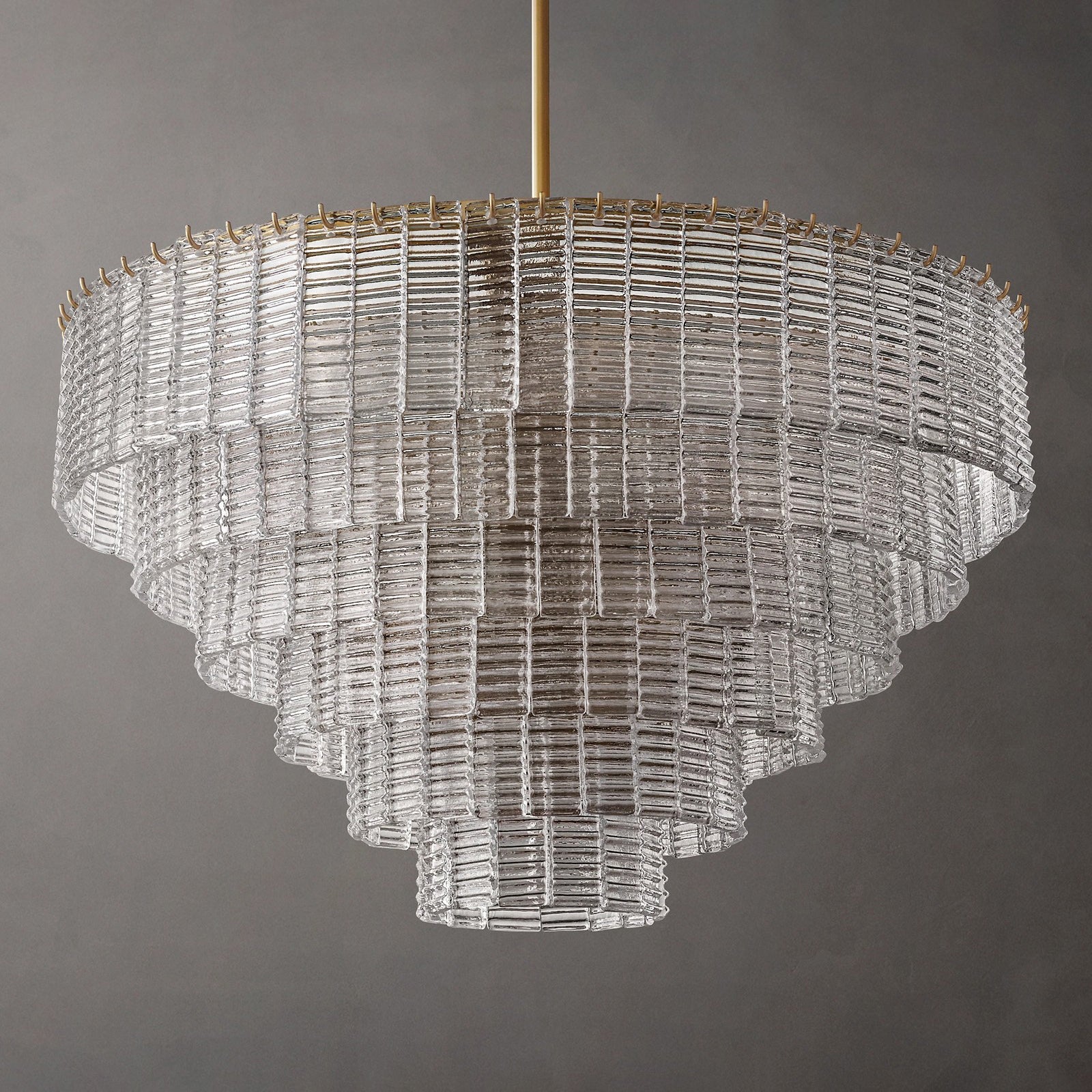 Ribbed Clear Glass Tiered Chandelier - Sirene