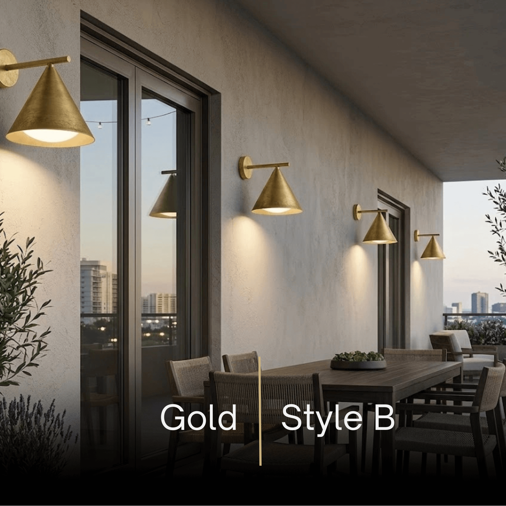 Irondale Minimalist Conical Outdoor Wall Lamp