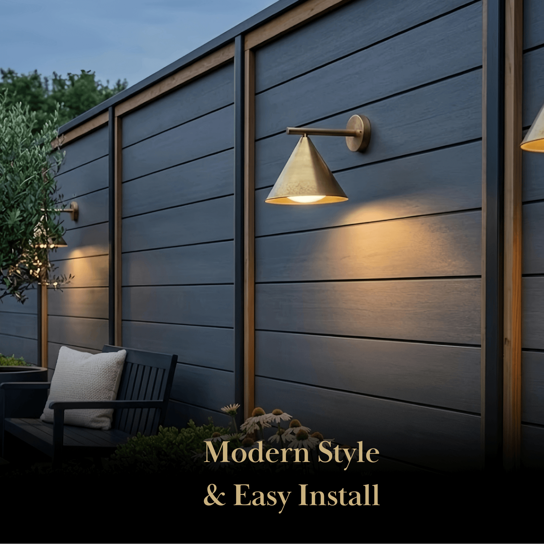 Irondale Minimalist Conical Outdoor Wall Lamp