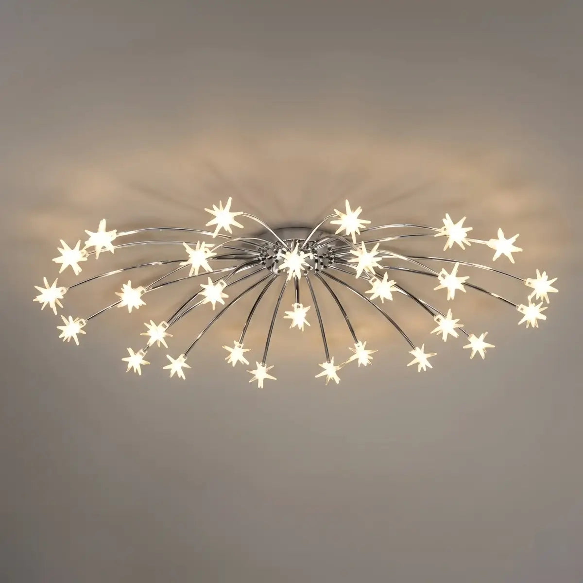 Nebula Art Deco Ceiling Light - Gold/Black/Chrome Metal Fixture for Bedroom