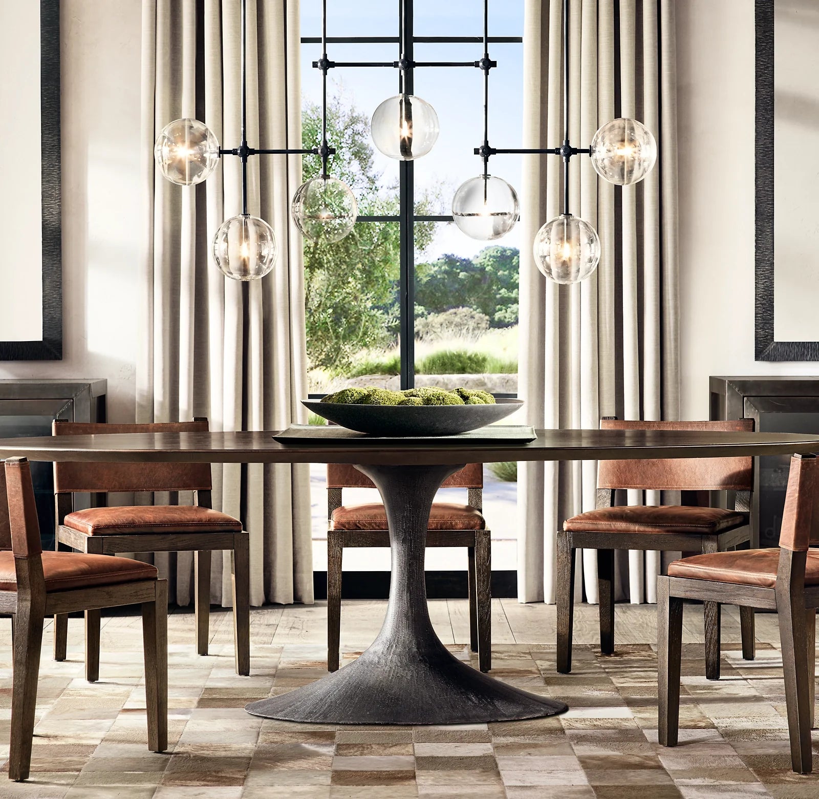 Linear Sputnik Globe Glass Chandelier - Mobile