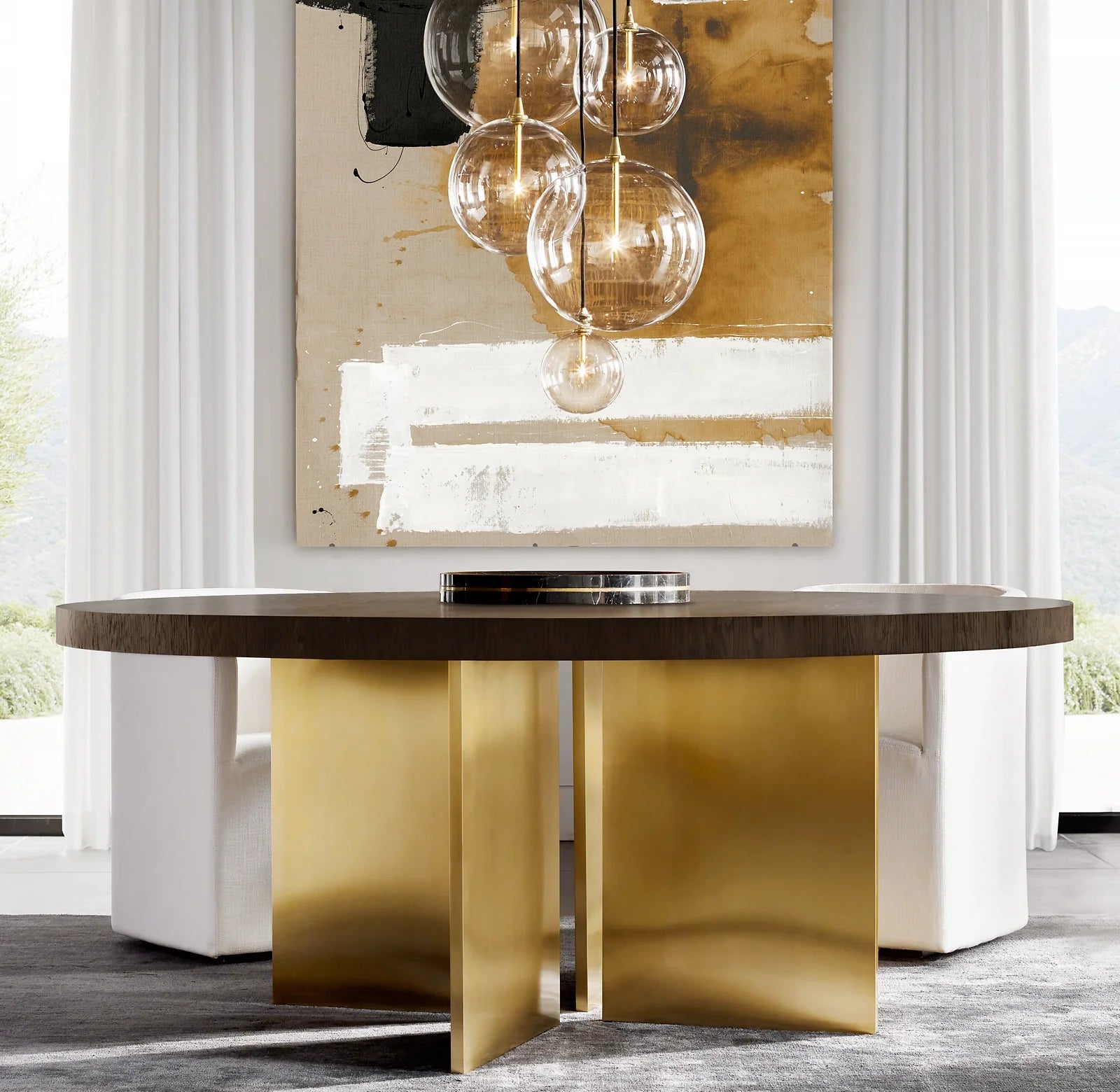Blown Glass Globe Cluster Chandelier - Mobile