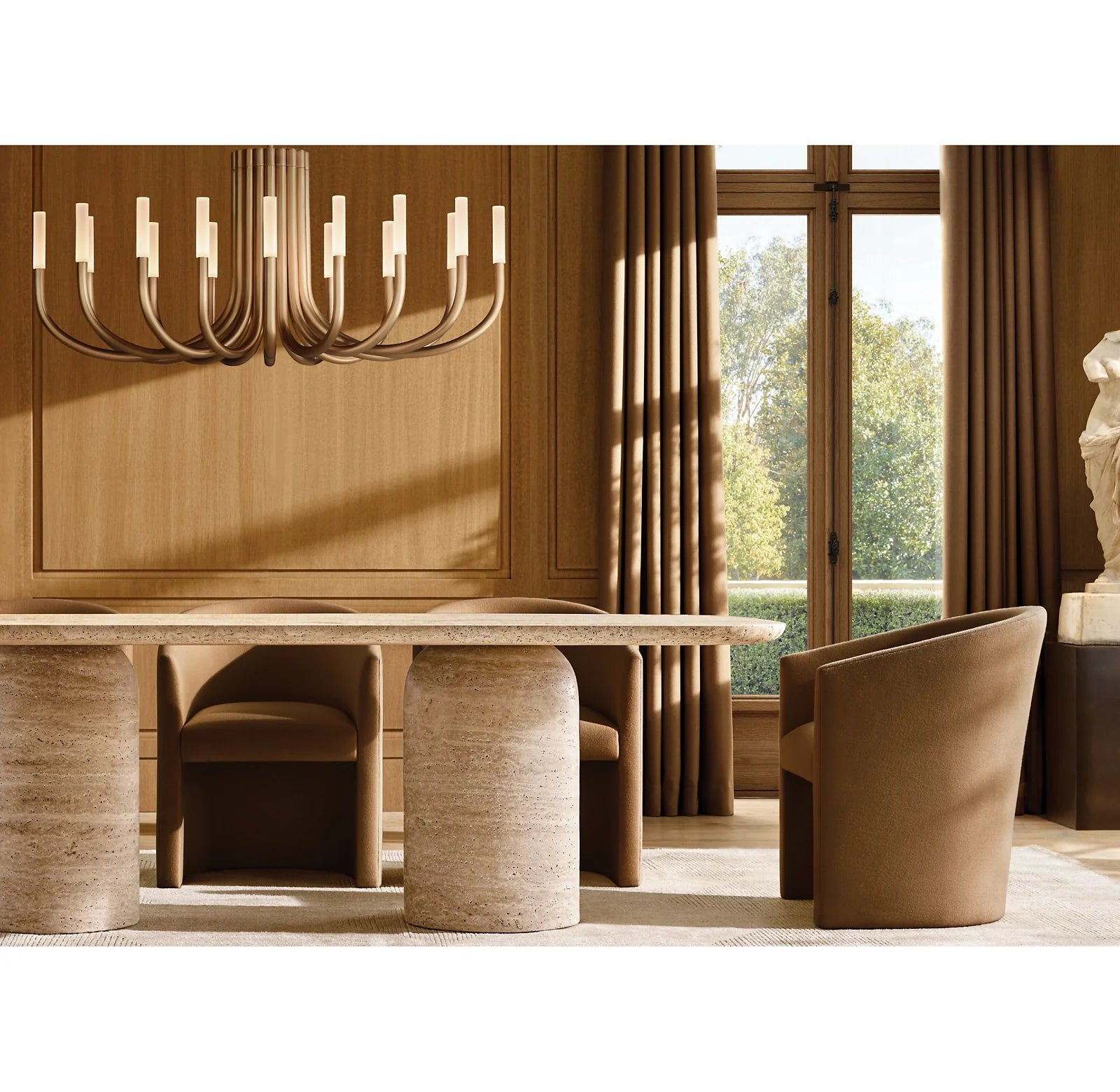 Candlestick Swoop Arm Chandelier - Rousseau