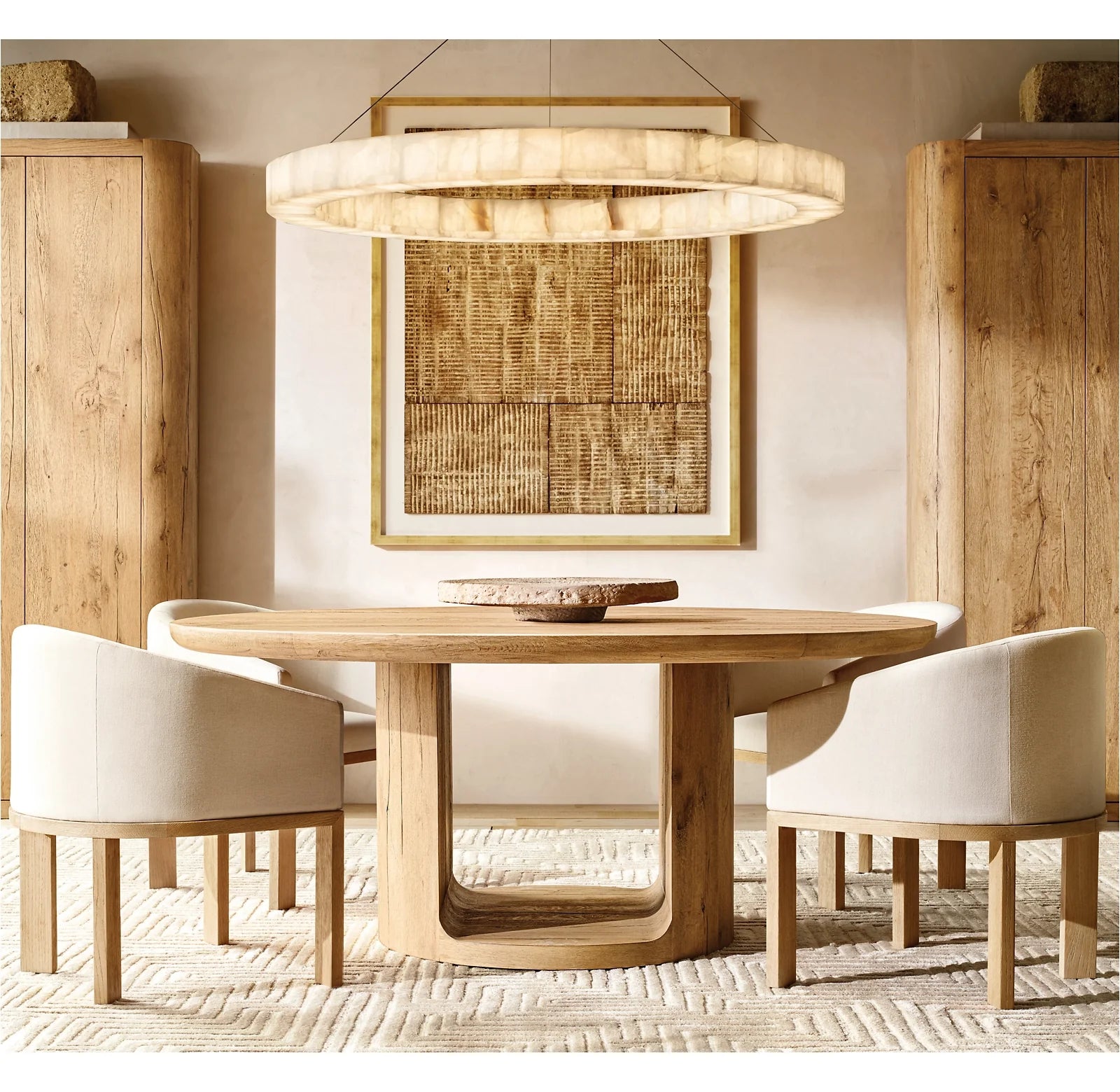 Lueur Round Alabaster Chandelier - Rivage