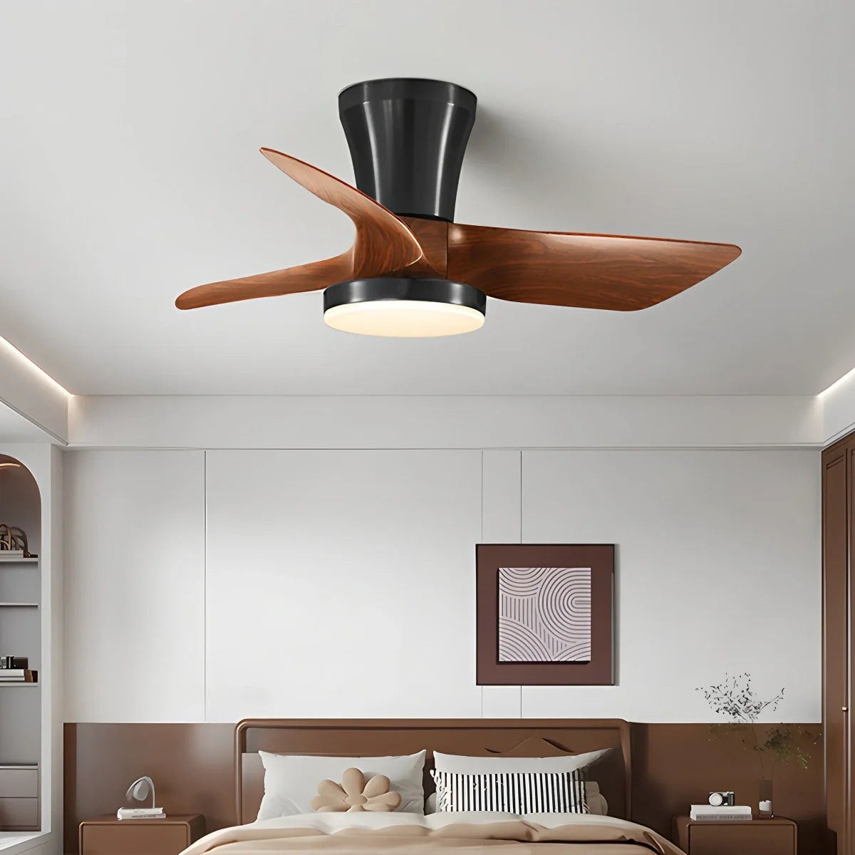 Nordic LED Ceiling Fan with Light for Living Room