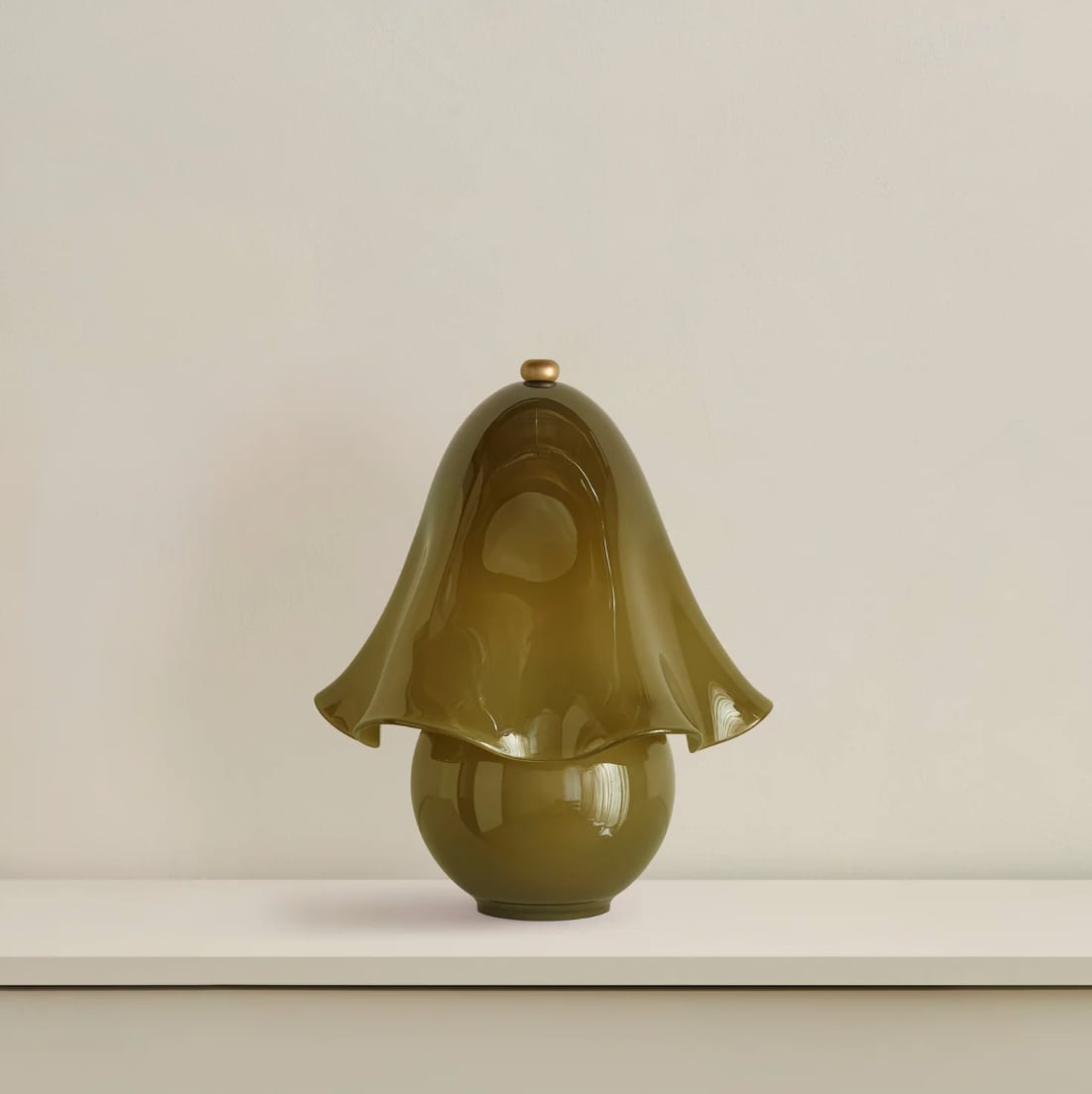 Bell-Shaped Glass Table Lamp