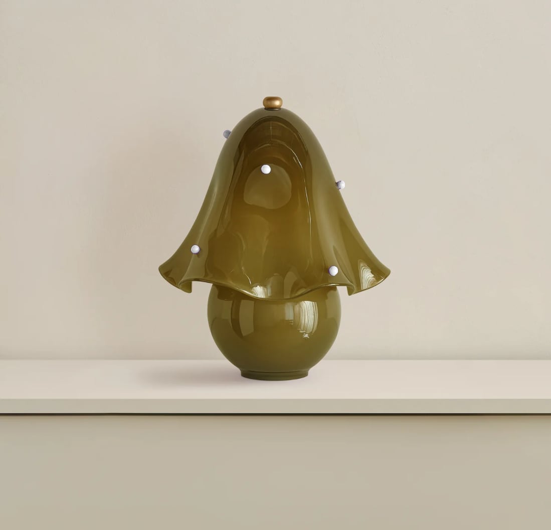 Bell-Shaped Glass Table Lamp