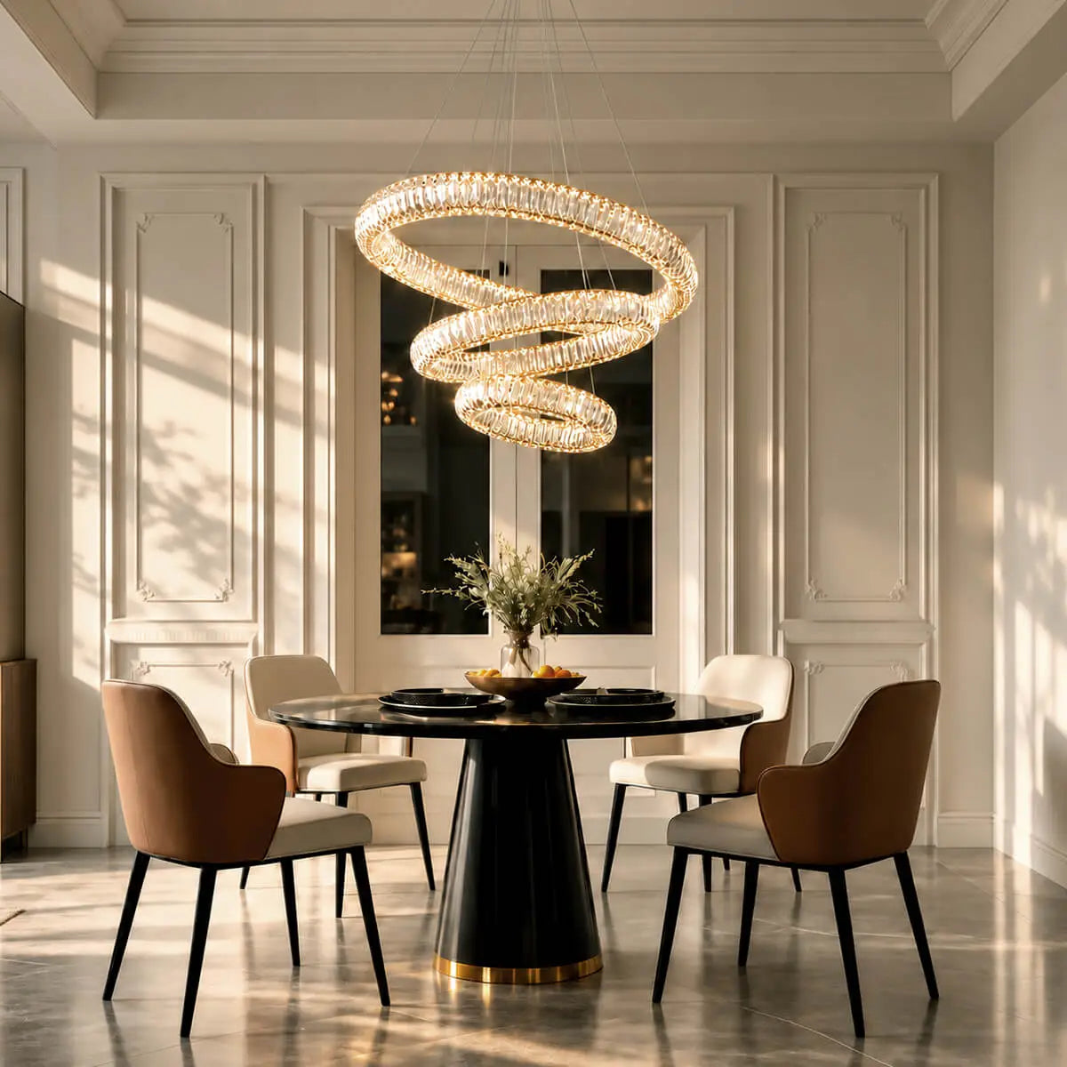 Gold Crystal Ring Chandelier