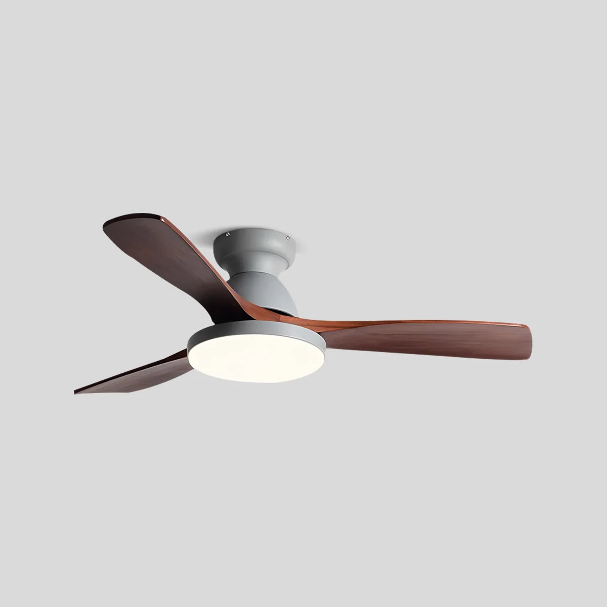 Antizer Vintage 3-leaf Wood Ceiling Fan Lamp Grey+Redwood