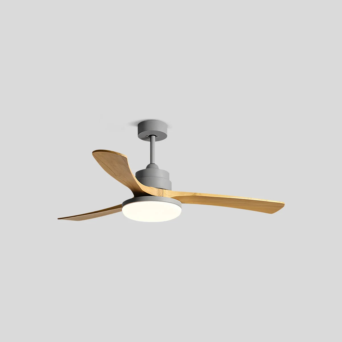Antizer High Wind Wood Ceiling Fan Light Grey+Wood Color 3 Blades