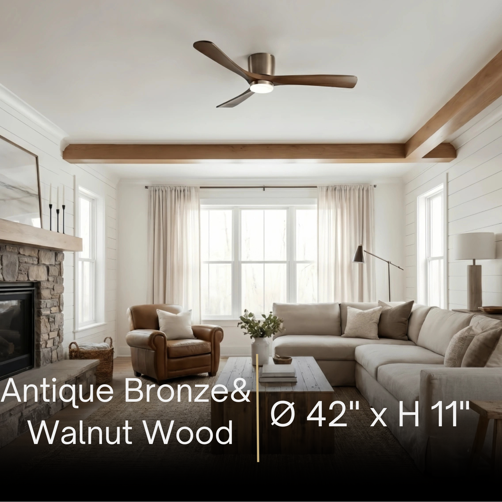 Lunara Nordic Ceiling Fan Light – Wood Clean Lines Quiet Airflow for Living Room