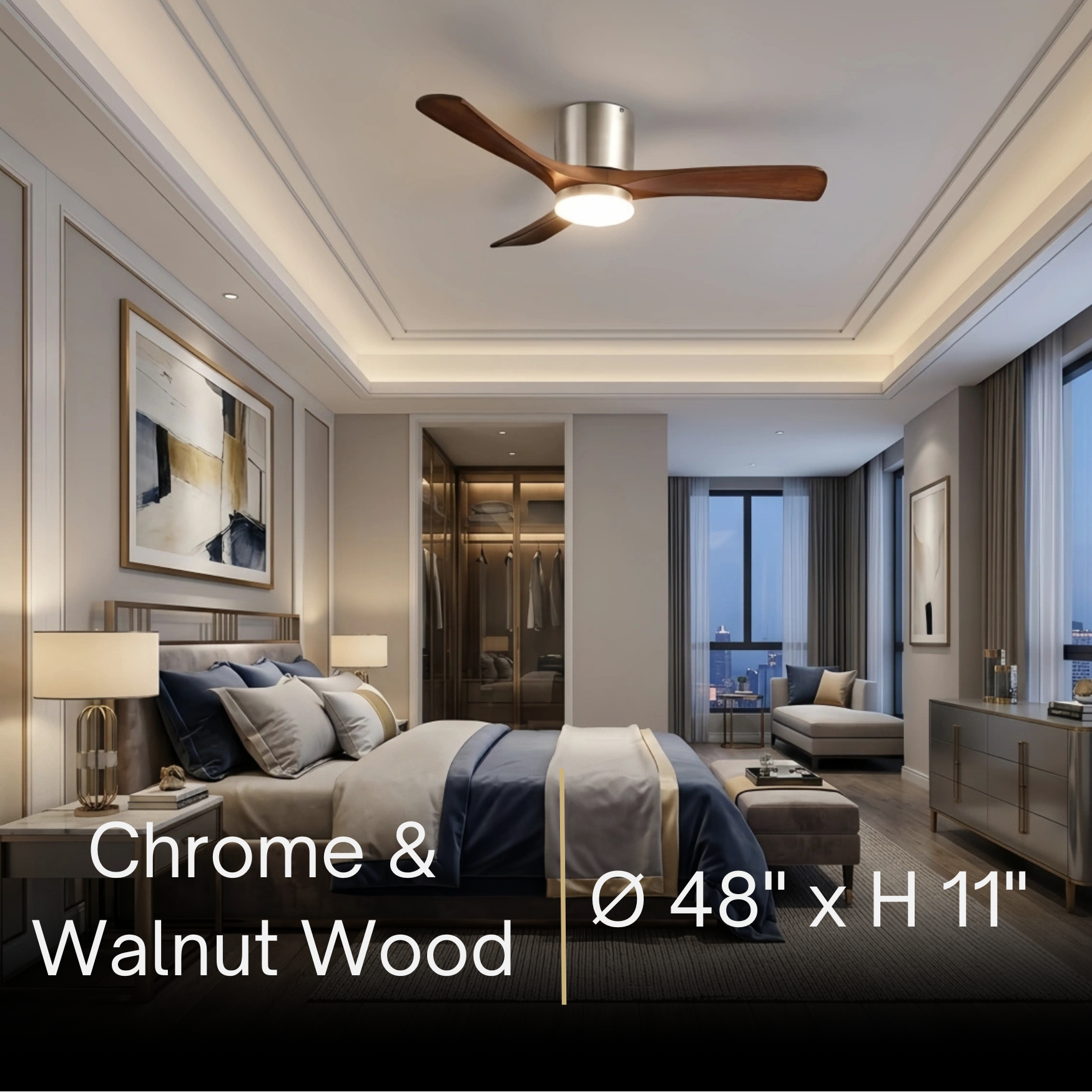 Lunara Nordic Ceiling Fan Light – Wood Clean Lines Quiet Airflow for Bedroom
