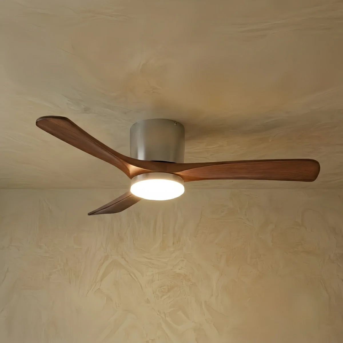 Lunara Nordic Ceiling Fan Light – Wood Clean Lines Quiet Airflow for Living Room/Bedroom