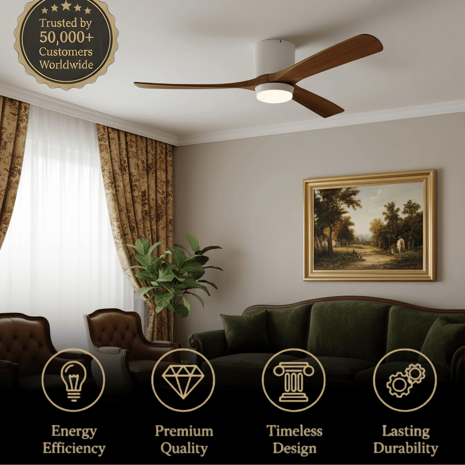 Lunara Nordic Ceiling Fan Light