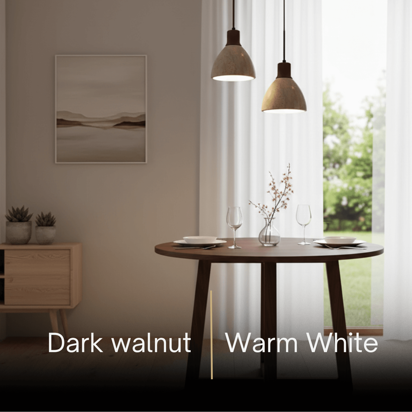 Organic Modern Pendant Light — Textured Stone Resin & Wood Accent