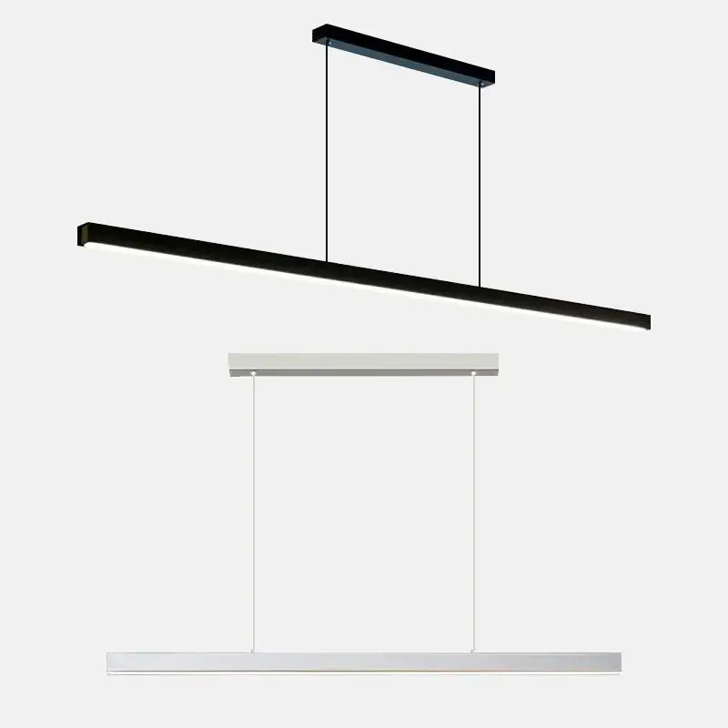 Arcato Minimalist Dimmable Linear Pendant Light – Black or White Acrylic for Dining Room