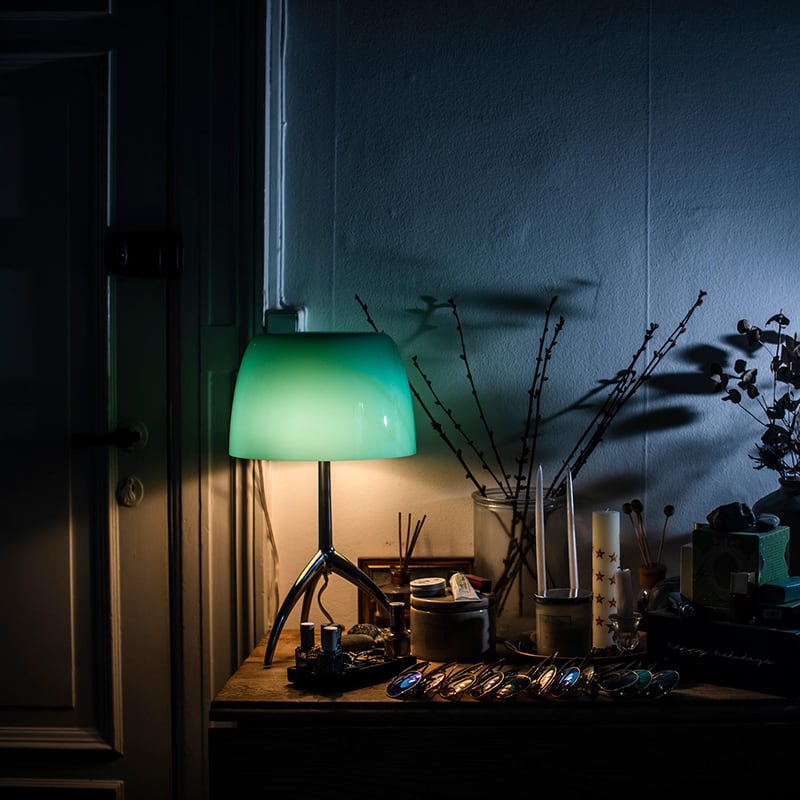 Sculptural Glass Table Lamp