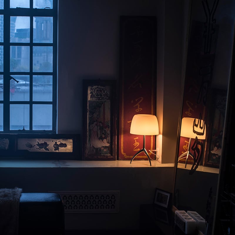Sculptural Glass Table Lamp