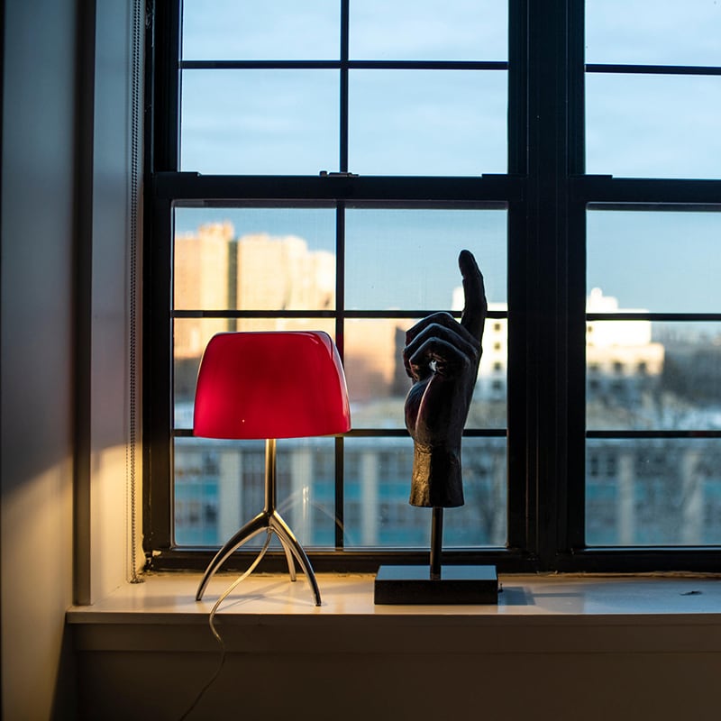 Sculptural Glass Table Lamp