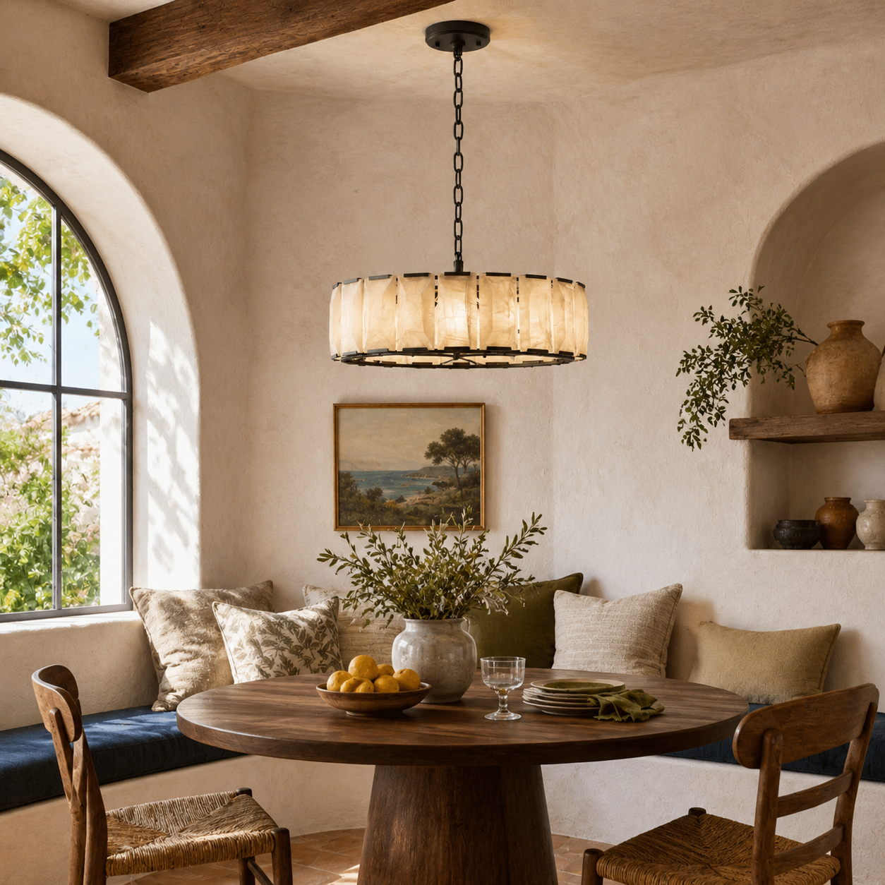 Sakhra Round Alabaster Chandelier