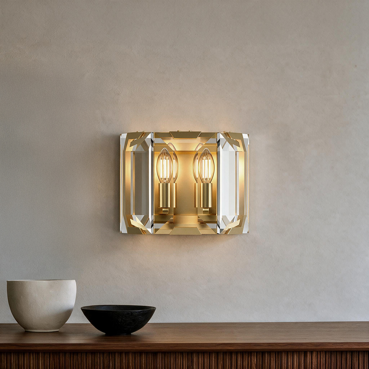 Luxury Brass Crystal Sconce
