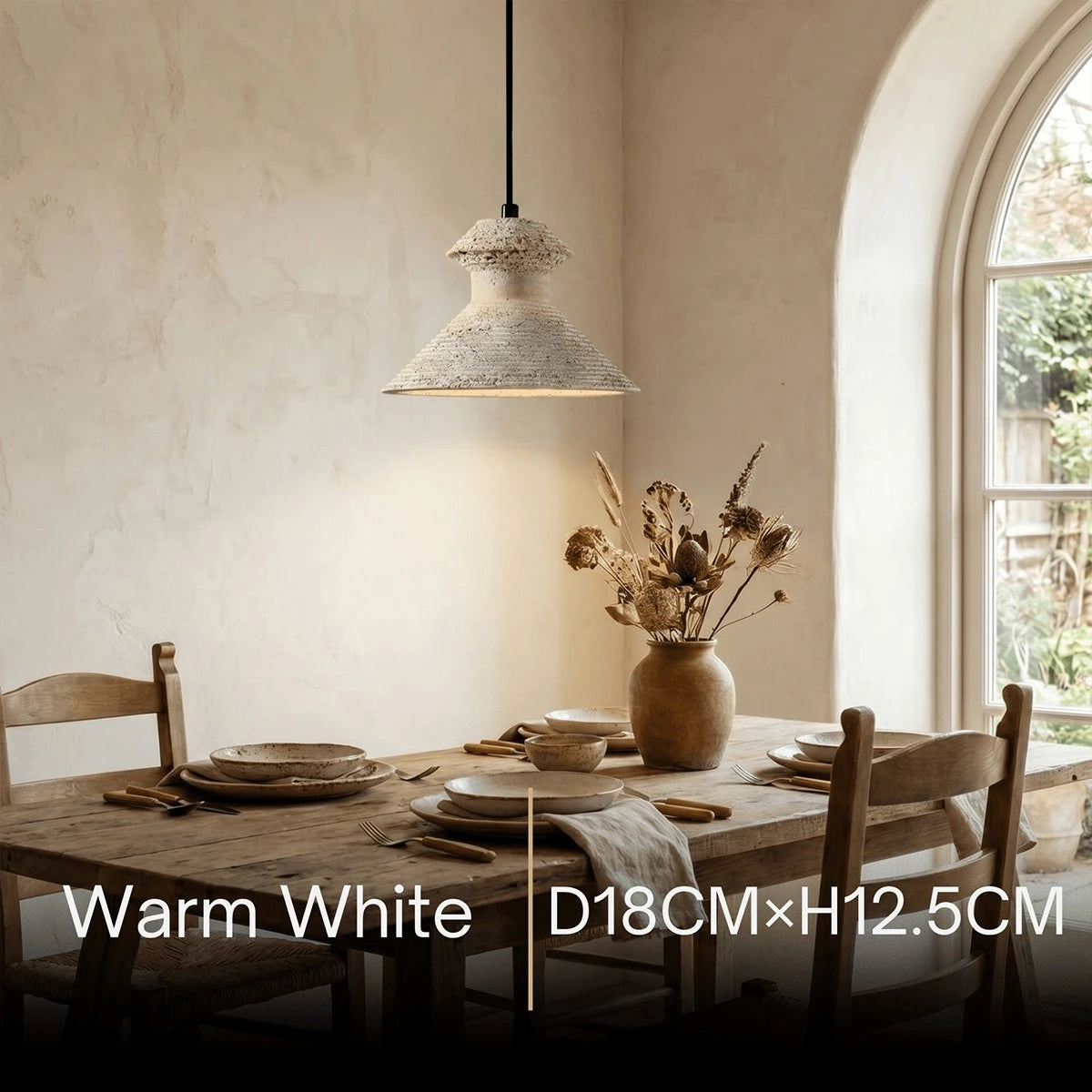 Strata Minimalist Travertine Pendant Light