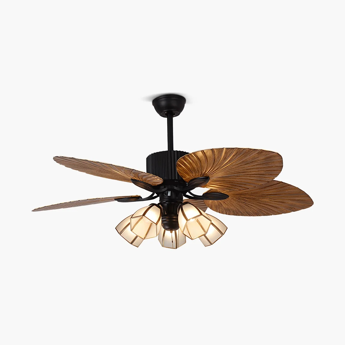 Tropical Palm Leaves Ceiling Fan with Light