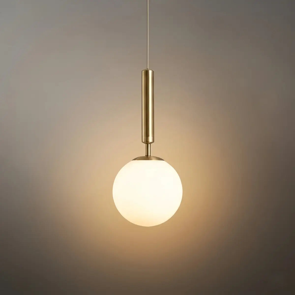 Modern Gold Pendant Light – Globular Glass/Metal Fixture