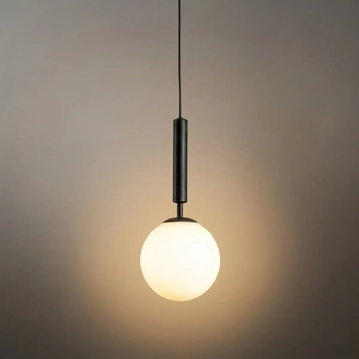 Modern Gold Pendant Light – Globular Glass/Metal Fixture