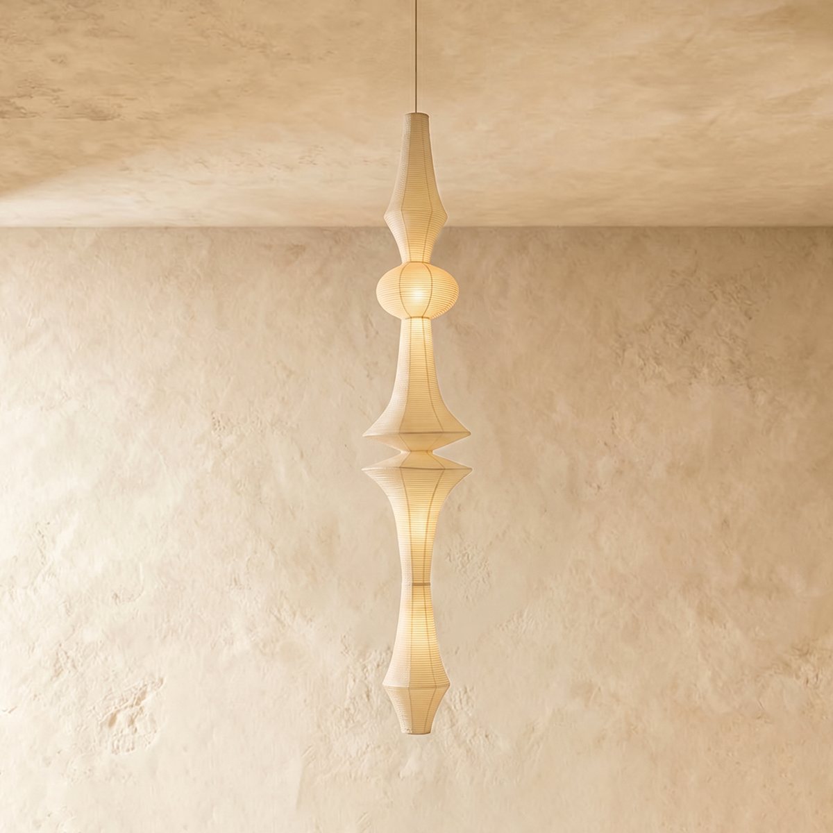 Washi Paper Corner Pendant Light