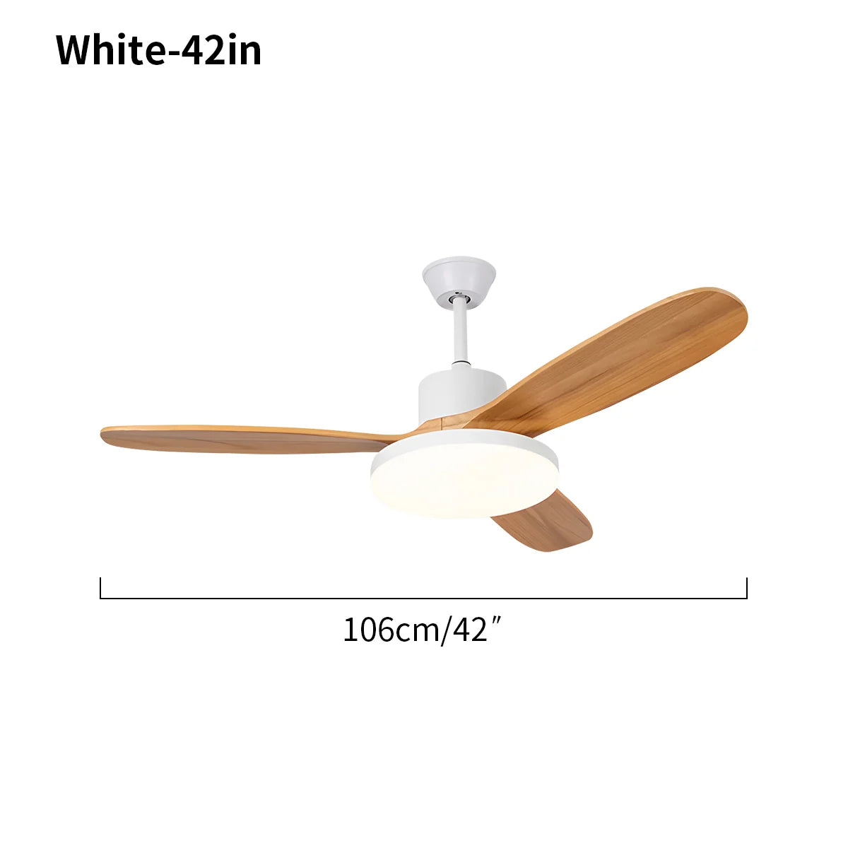 3 Wood Blade Ceiling Fan with Light