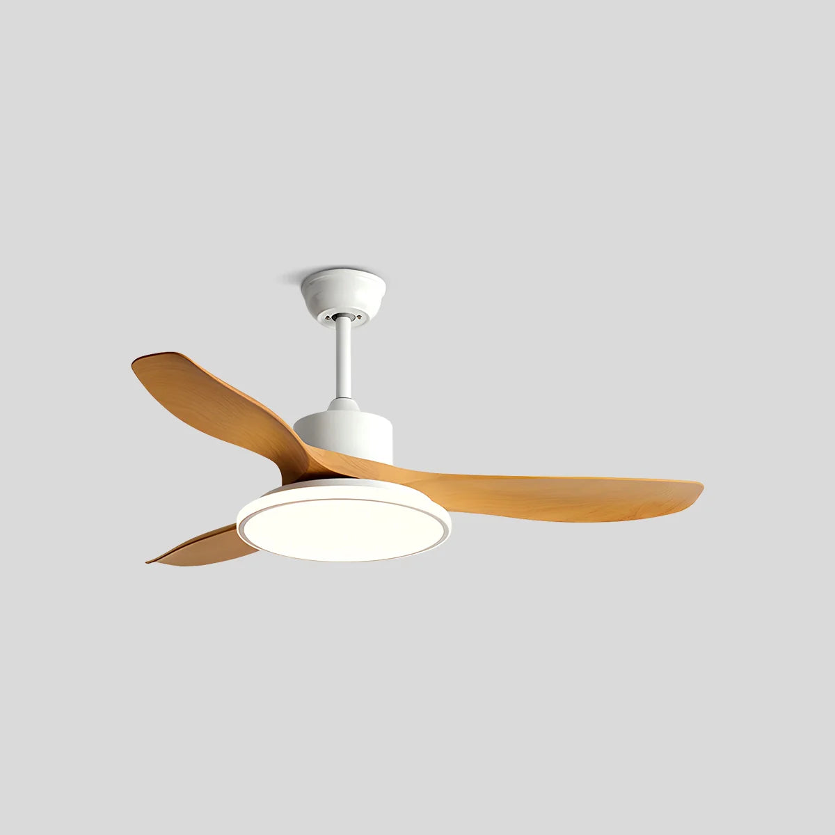 Antizer Modern 3 Blade Ceiling Fan with Light White+Oak