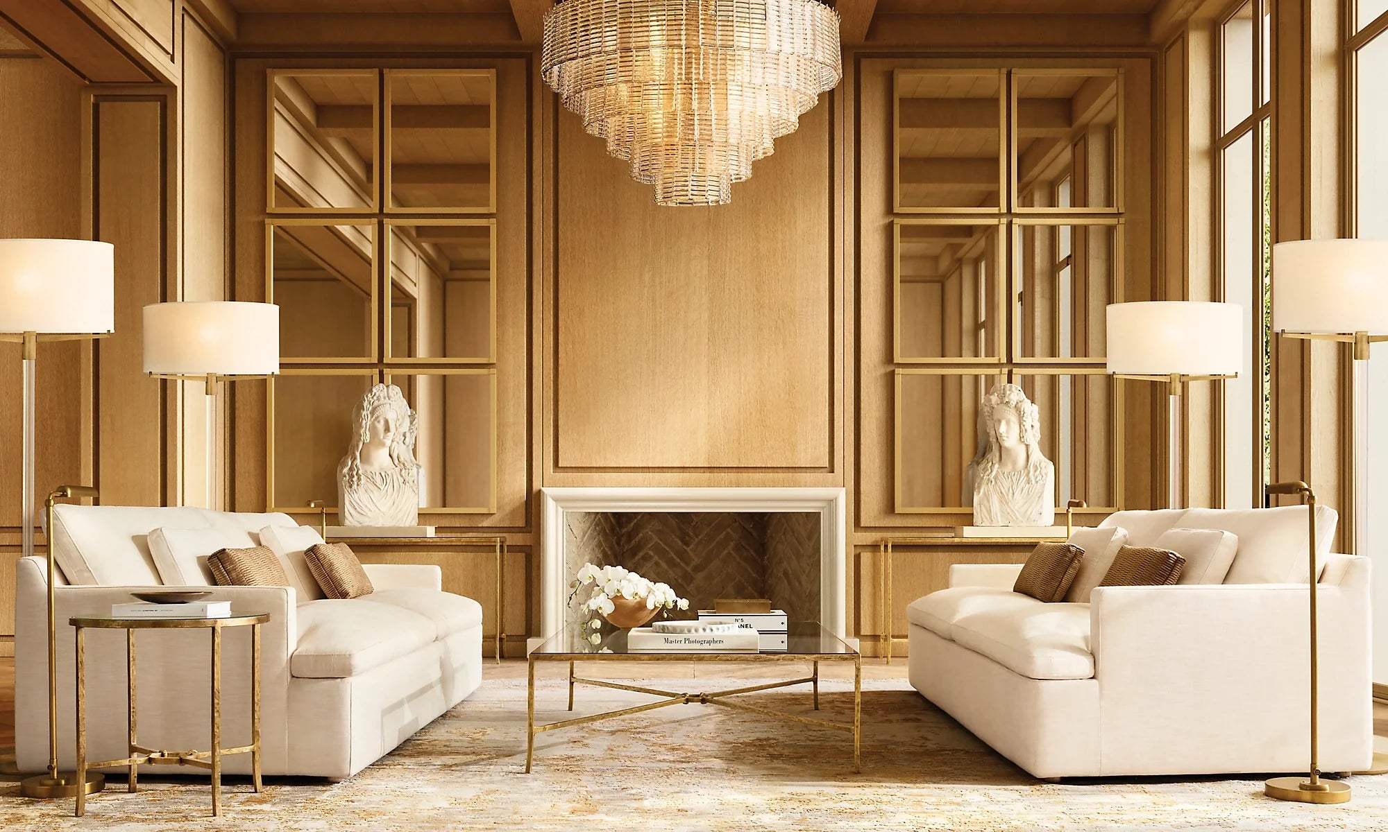 Ribbed Clear Glass Tiered Chandelier - Sirene