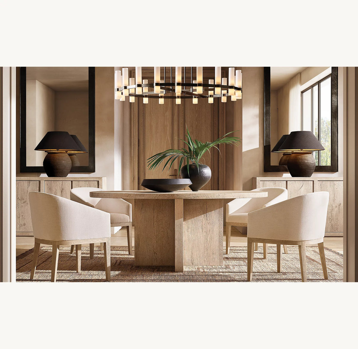 Cylindrical Milk Glass Round Chandelier - Ravelle