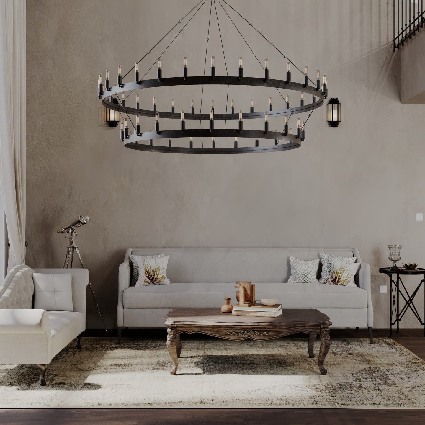 Vintage Filament Tubular Candle Tiered Chandelier - Camino