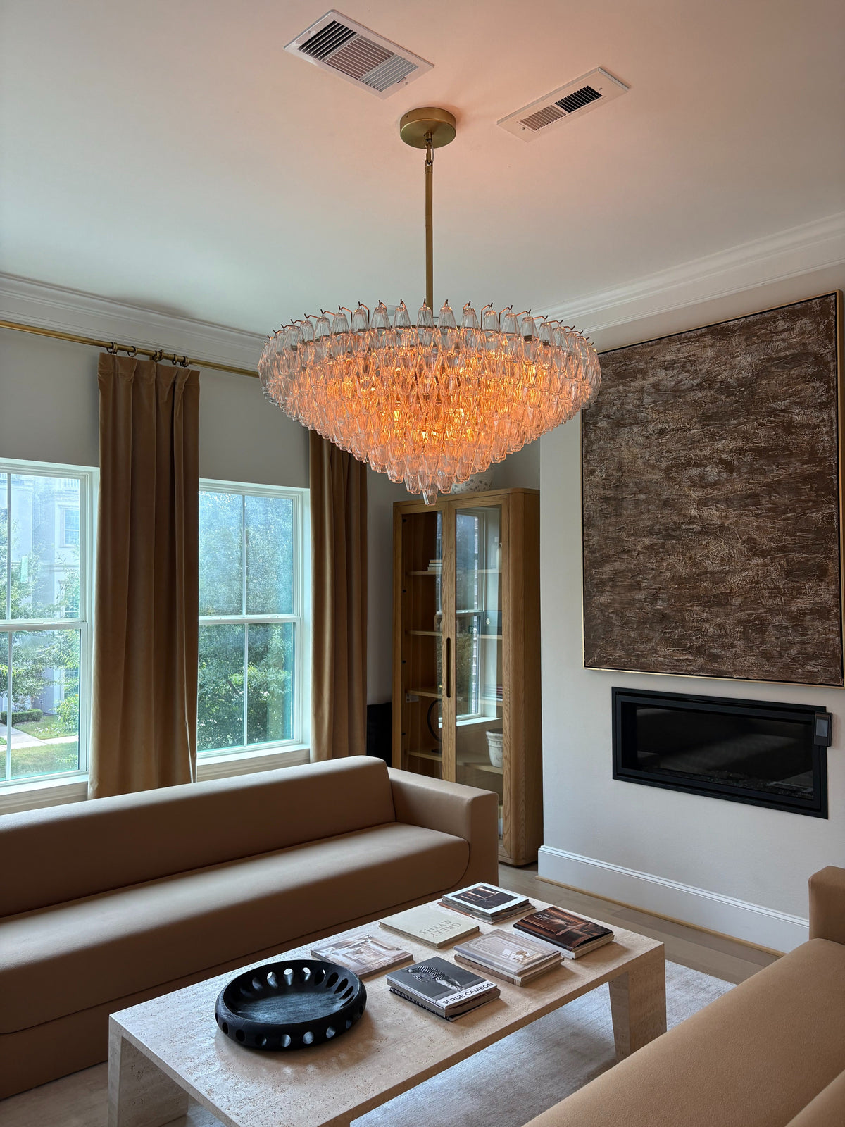 Clear Murano Glass Tiered Chandelier - Chiara