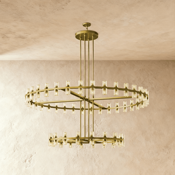 Istu Chandelier D60"(152cm) x H22"(55cm) Lacquered Brass