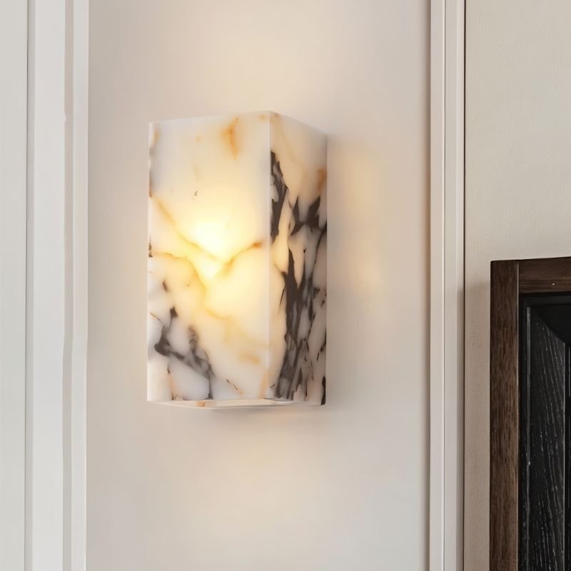 Alabaster Cube Wall Lamp