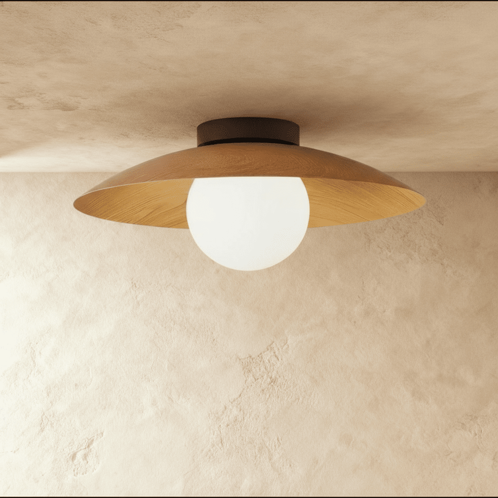 Nawa Ceiling Light D13.7"(35cm) x H6.7"(17cm) / 12W Wood