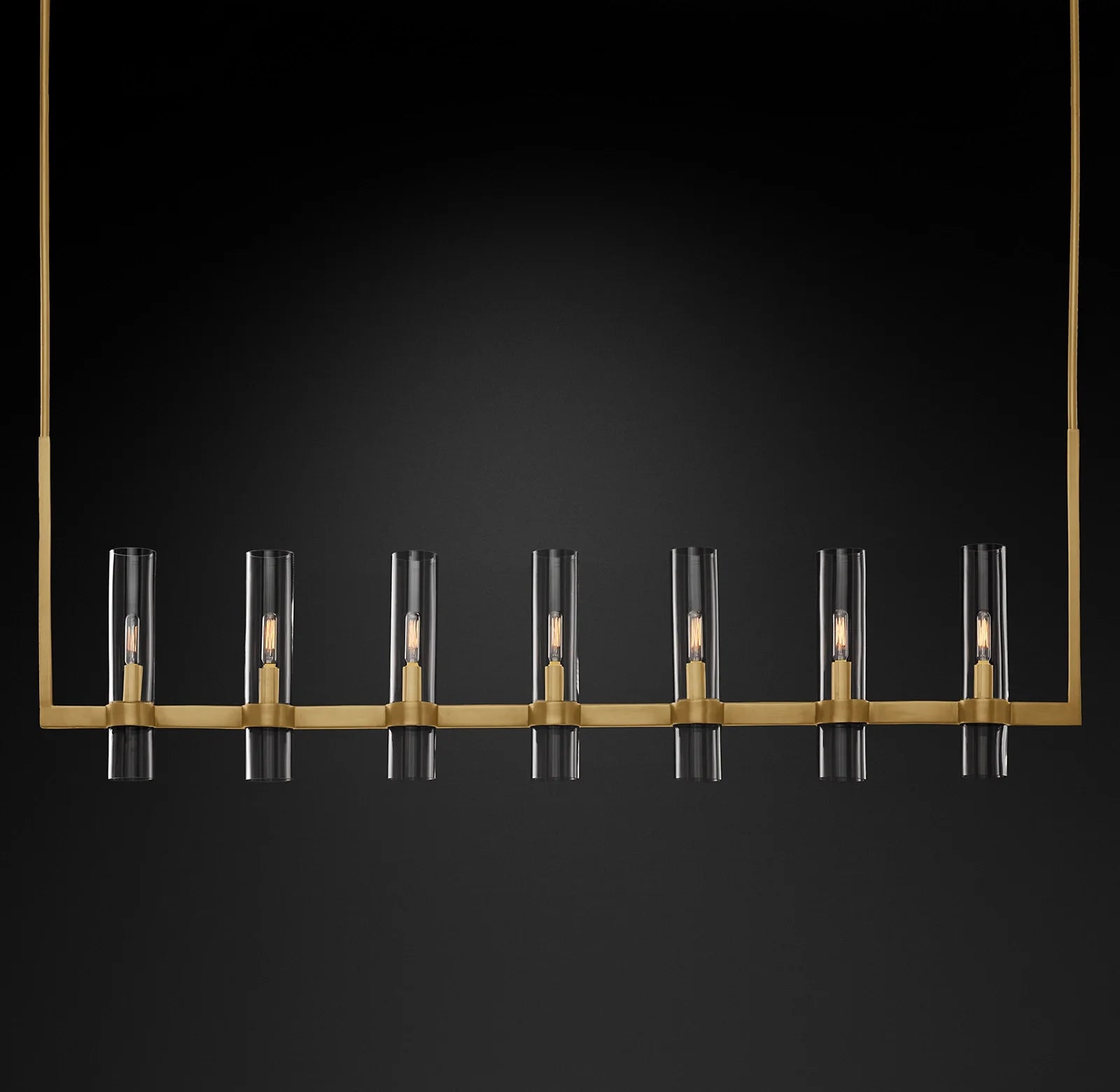 Cylindrical Glass Candle Linear Chandelier - Ravelle