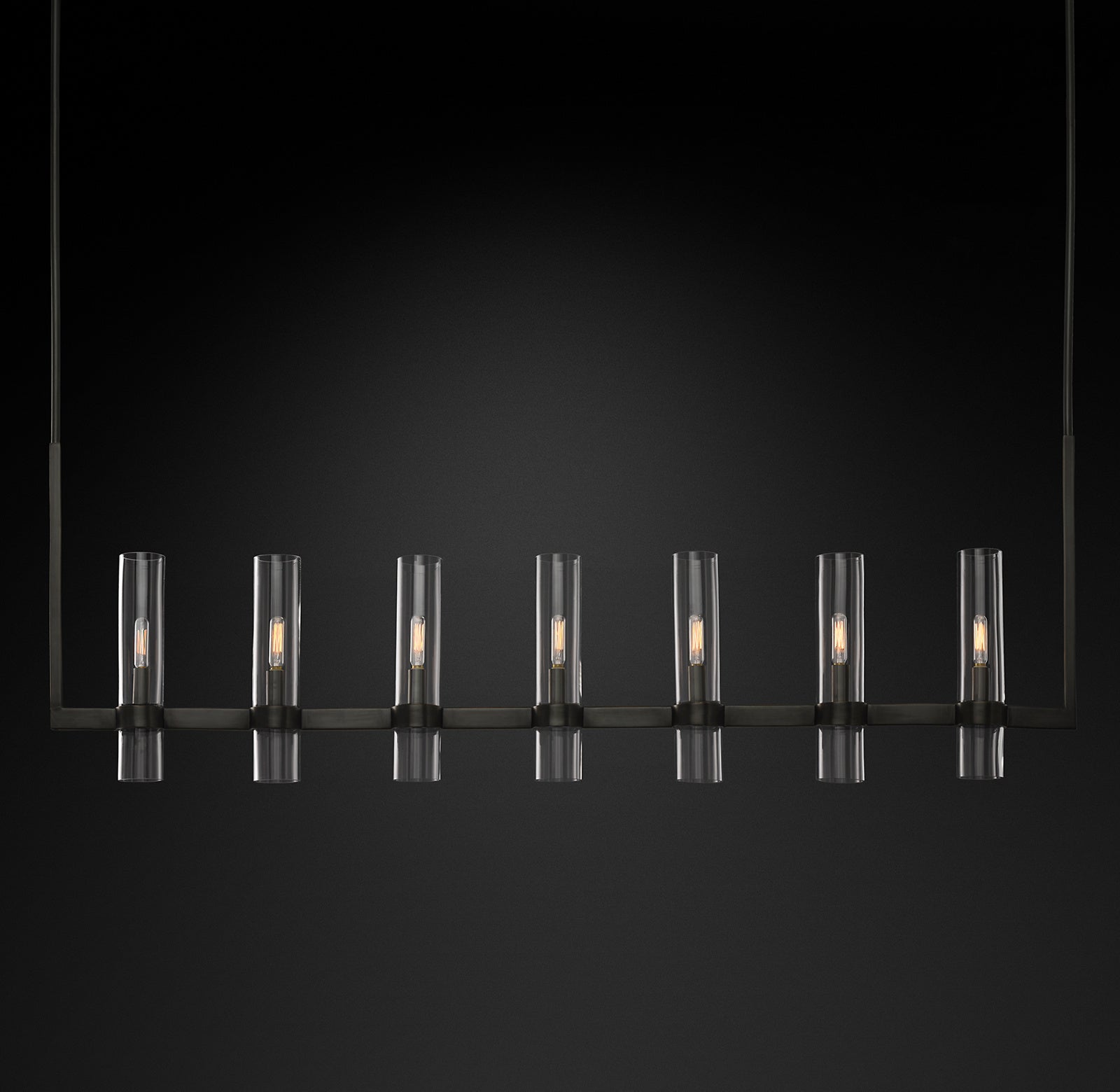 Cylindrical Glass Candle Linear Chandelier - Ravelle