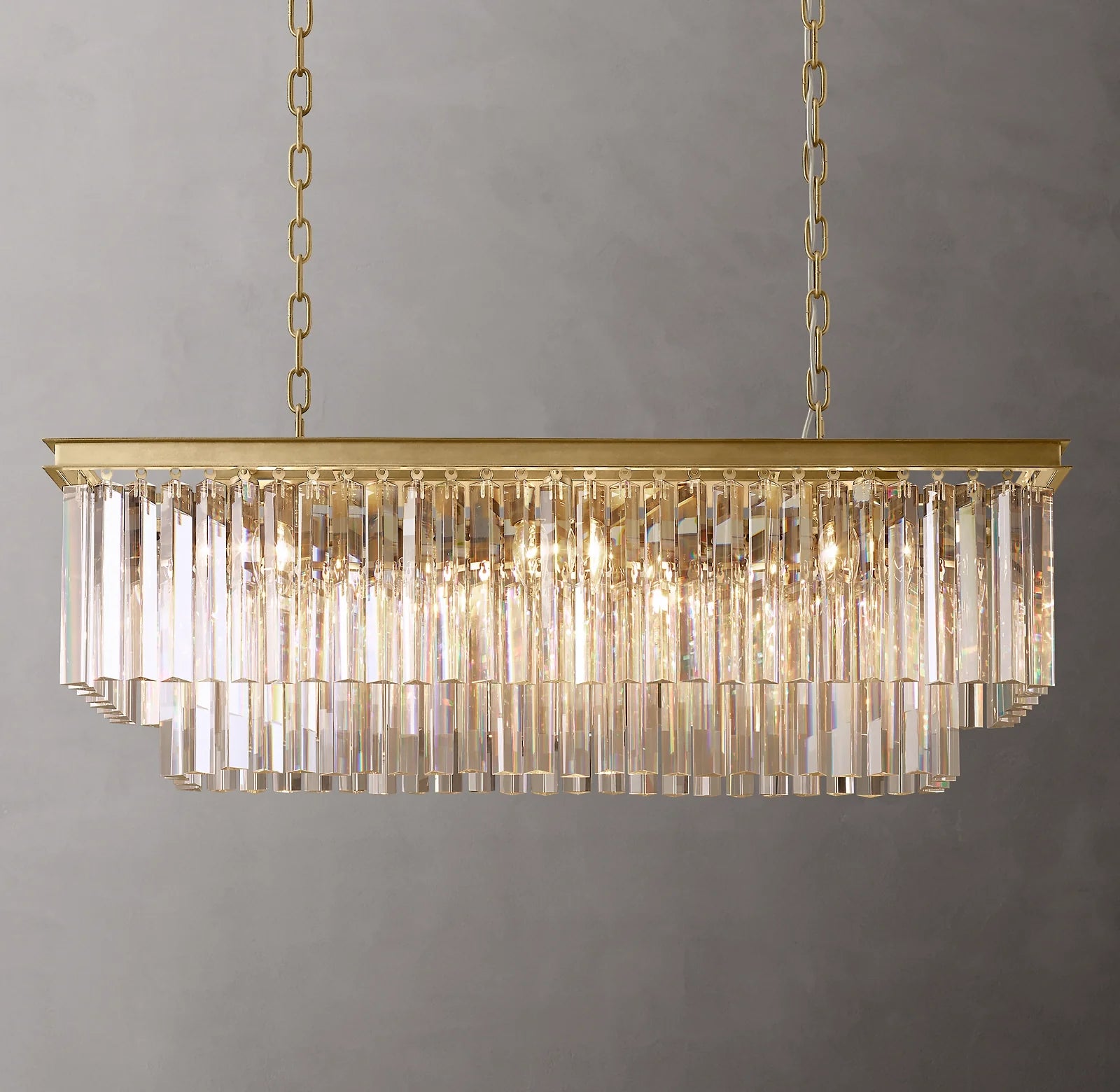 Crystal Prism Rectangular Chandelier - Odeon